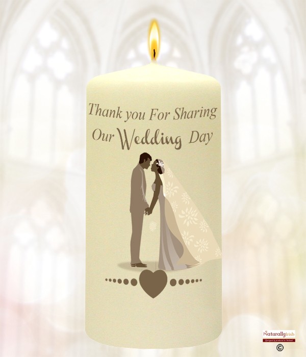 Together With You Gold Wedding Favour Candle