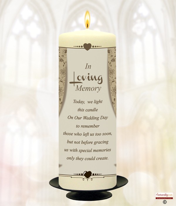 Heart & Curtains Gold Wedding Remembrance Candle