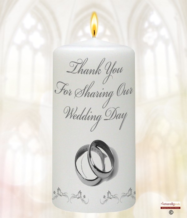 Butterflies & Silver Rings Wedding Favour Candle
