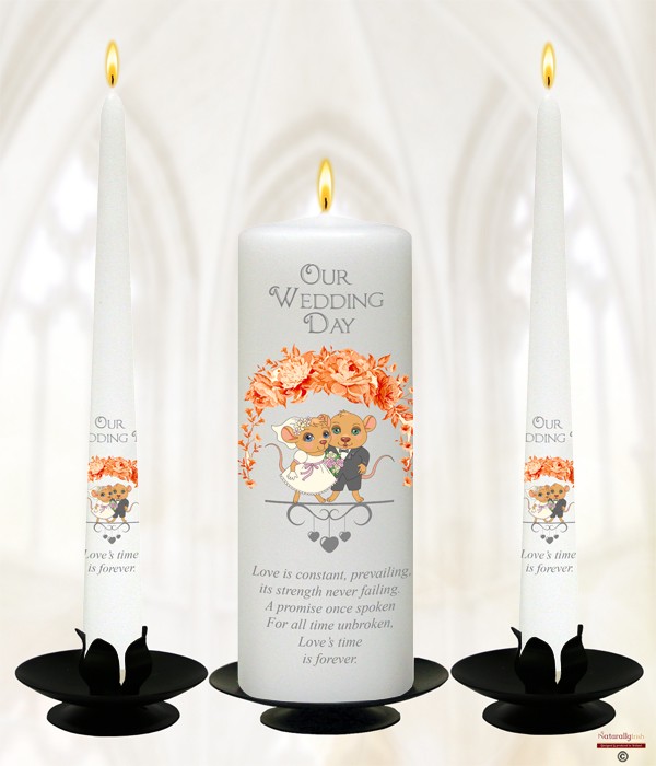 Blind Love Silver Wedding Candles