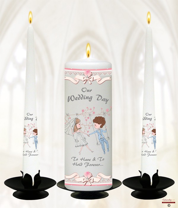 To Have & To Hold Silver Wedding Candles