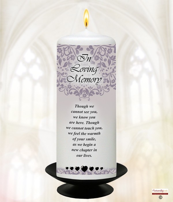 Heart & Leaves Gold Wedding Remembrance Candle