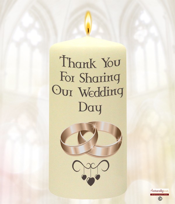 Dangling Hearts & Gold Rings Wedding Favour