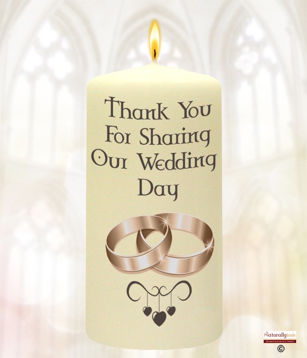 Dangling Hearts & Gold Rings Wedding Favour