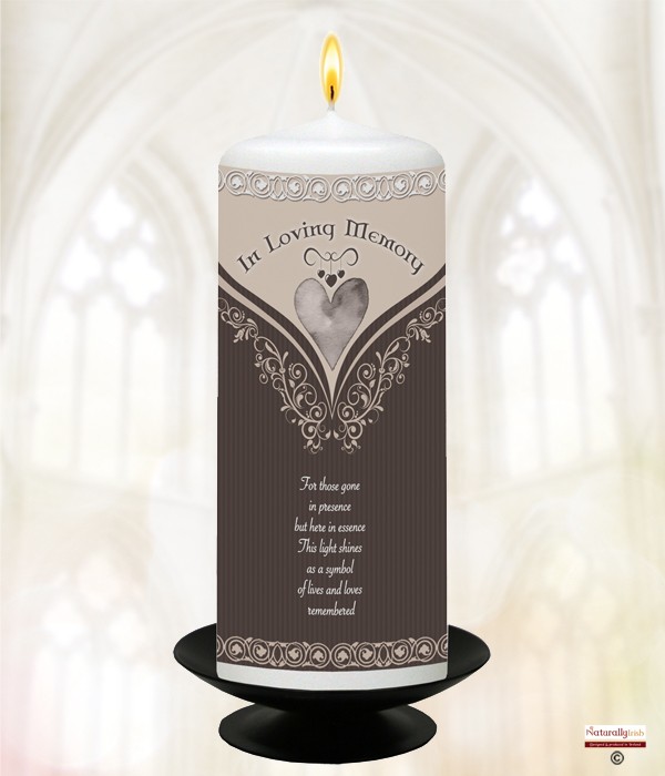 Dangling Hearts Silver Wedding Remembrance Candle