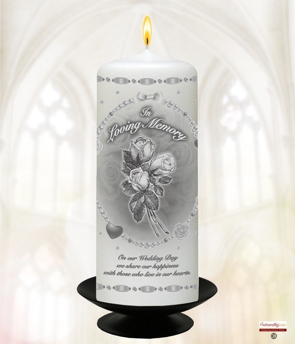 Pearls & Hearts Silver Wedding Remembrance Candle