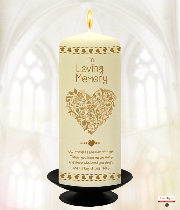 Gold Heart Wedding Remembrance Candle