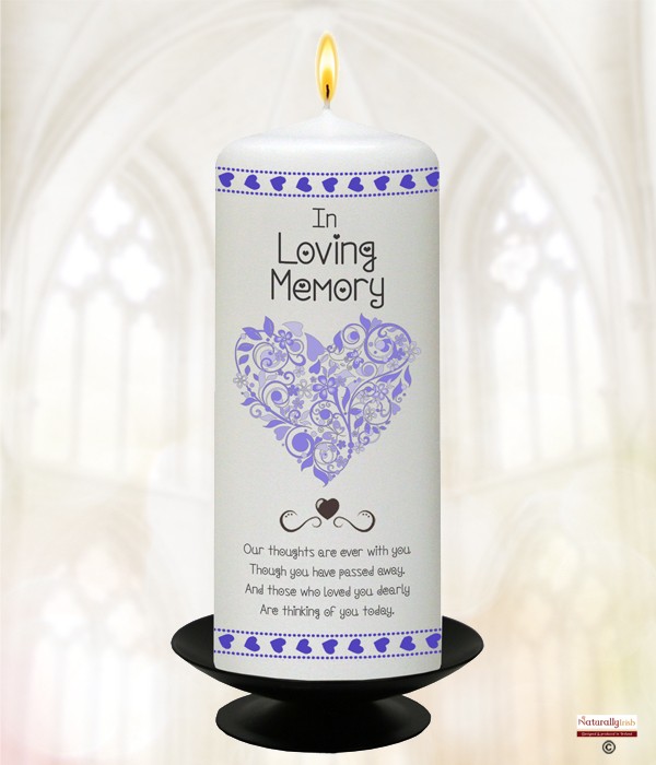 Silver Heart Wedding Remembrance Candle