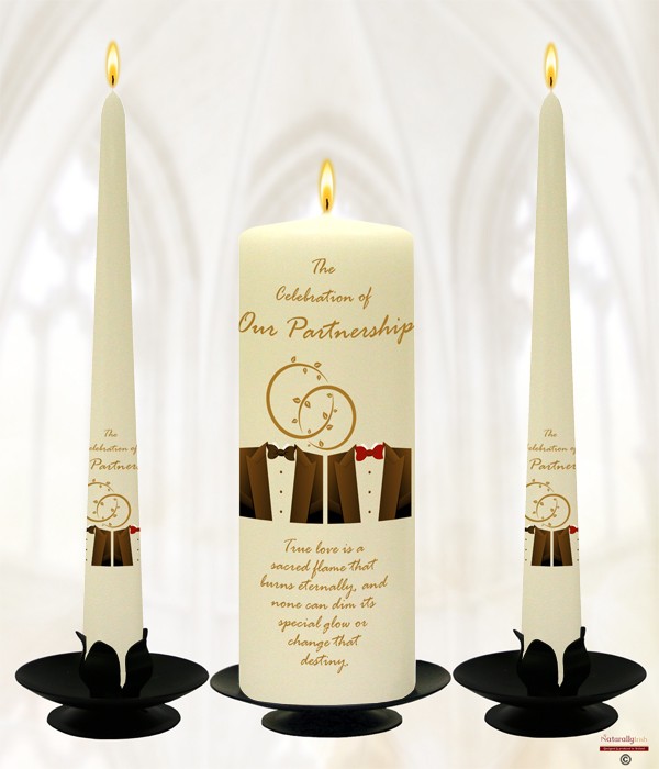 Mr & Mr Tux Civil Partnership Candle Set