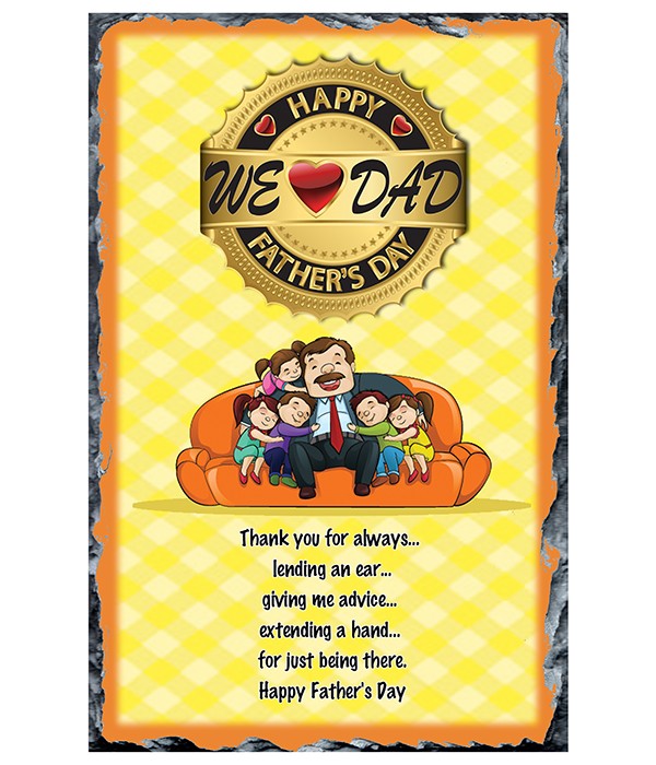 Dads Family Hug Slate