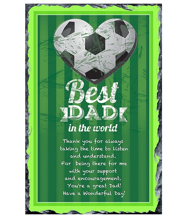 Football Heart Badge Slate