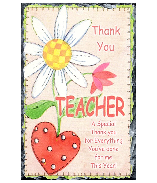 Thank You Teacher - Sunflower & Heart Slate