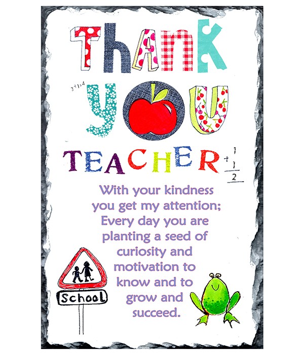 Thank You Teacher - Big Thank You Slate