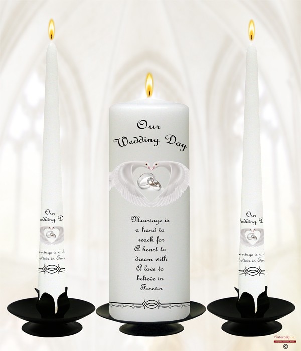 Dove Heart & Silver Rings on Ivory or White