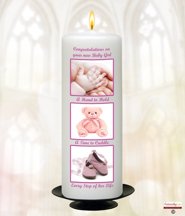 Squares Girl Candle (White)