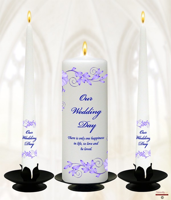 Flower Swirls Purple on Ivory or White