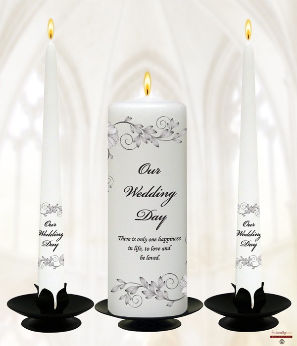 Flower Swirls Silver on Ivory or White