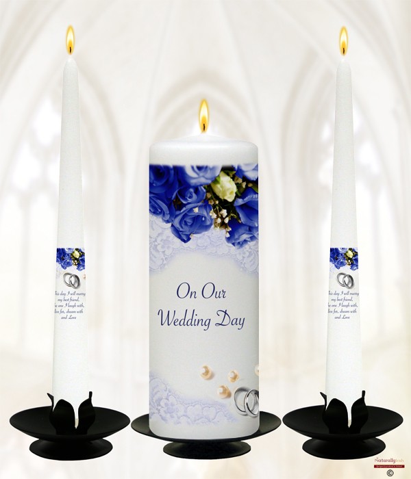 Pearl, Rings & Navy Roses Silver on White or Ivory