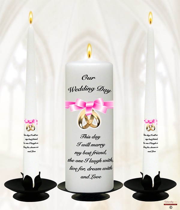 Rings & Ribbon Pink on Ivory or White