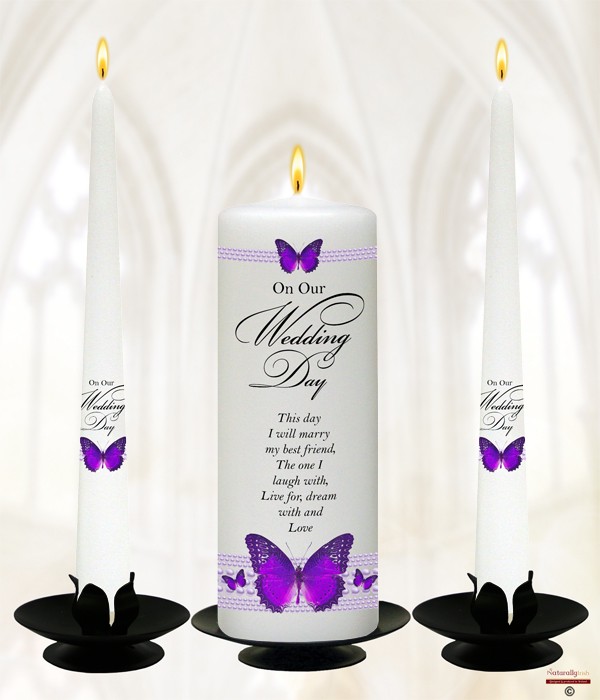 Butterfly & Pearl Purple  on Ivory or White