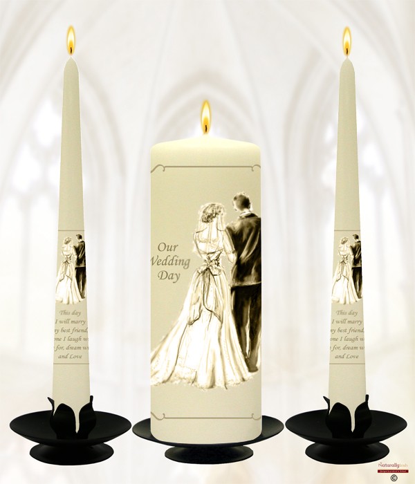 Vintage Bride & Groom Gold on Ivory or White