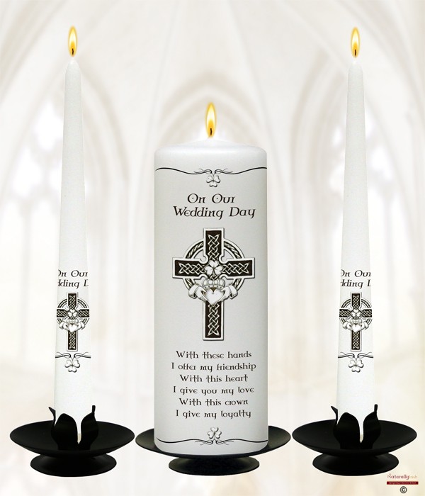 Claddagh Cross & Shamrock Silver on Ivory or White