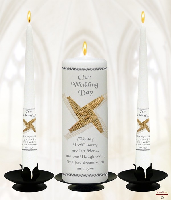 St. Brigids Cross Silver on Ivory or White