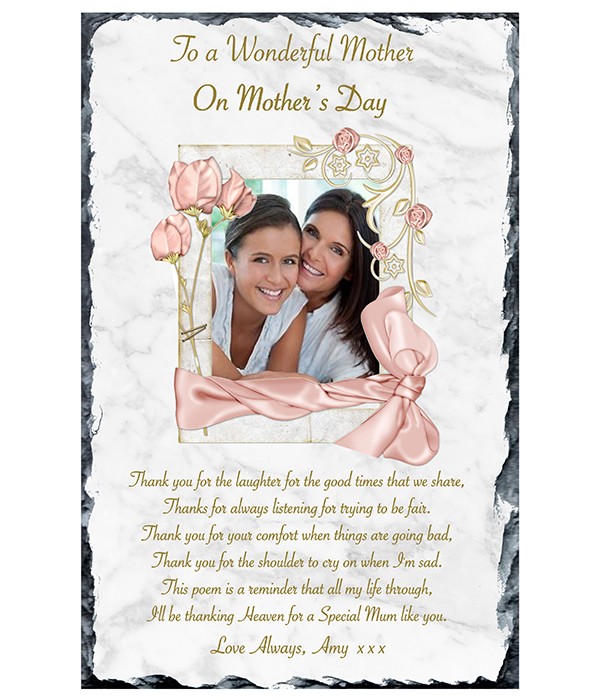 Mothers Day Pink Bow & Photo Slate