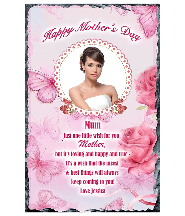 Mothers Day Pink Roses Photo Slate