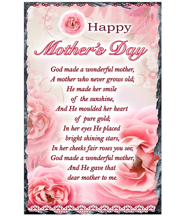 Mothers Day Pink Roses & Lace Slate