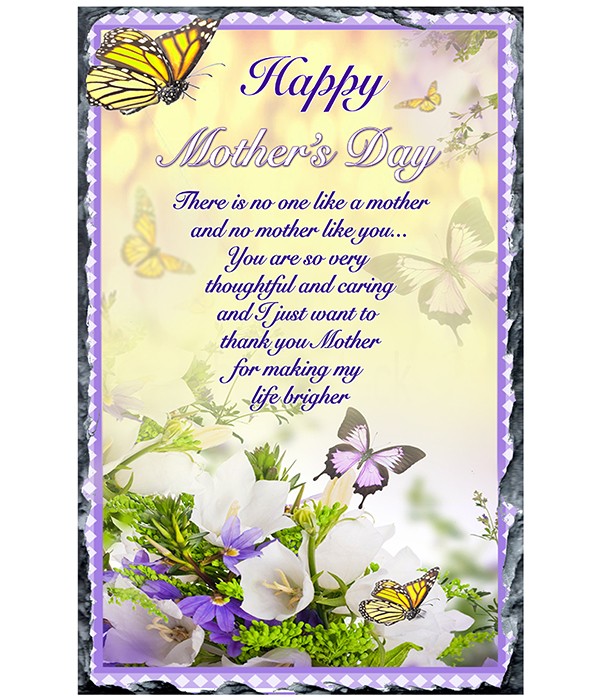 Mothers Day Purple & Yellow Butterflies Slate