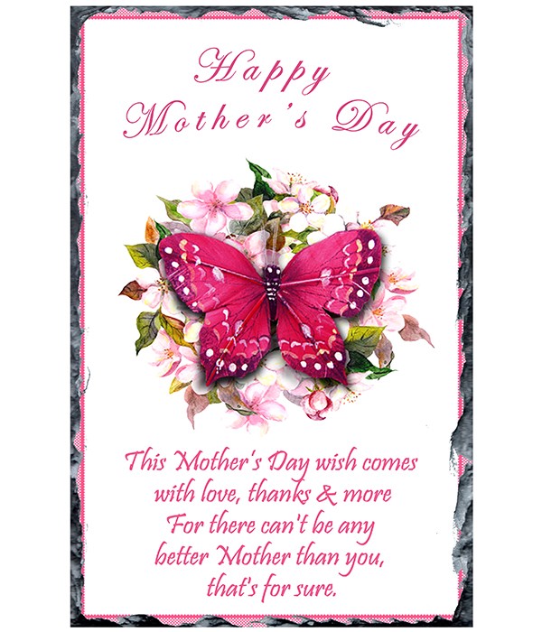 Mothers Day Pink Butterfly Slate