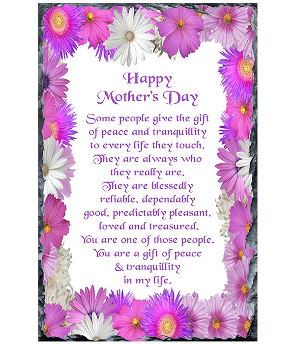 Mothers Day Purple & White Flower Border Slate