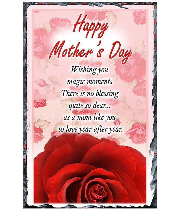 Mothers Day Red Rose Slate