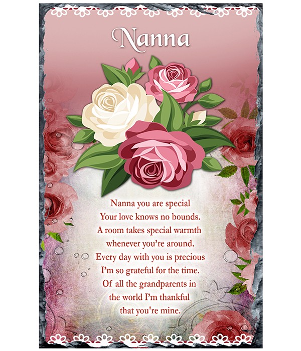 Mothers Day Nanna Wine & Red Roses Slate