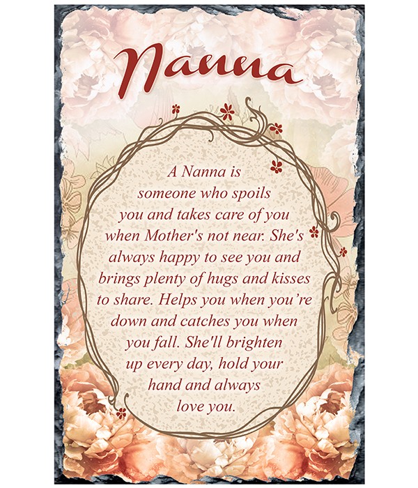 Mothers Day Nanna Peach Flowers Slate