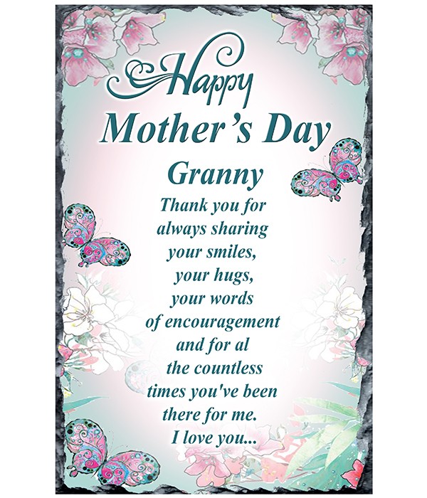 Mothers Day Granny Floating Butterflies Slate