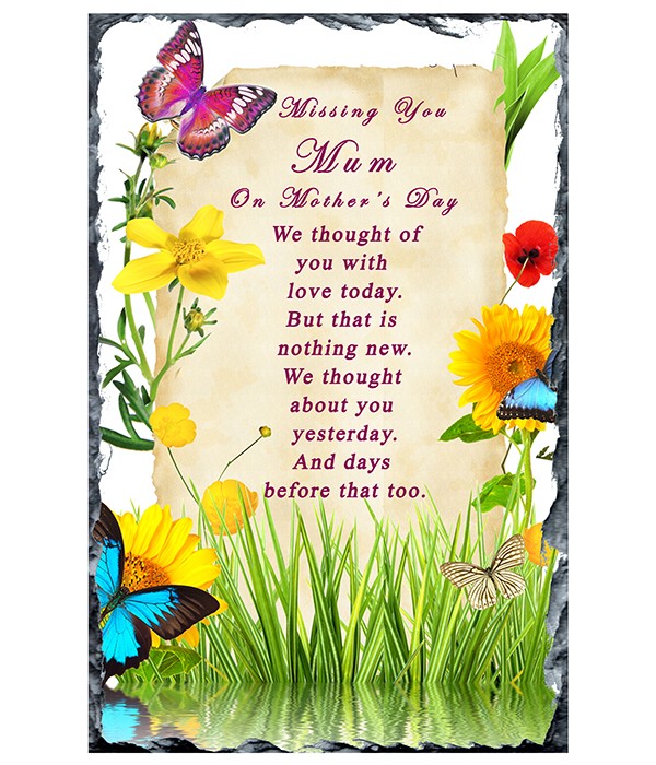 Butterflies & Flowers - Mothers Day Remembrance Slate