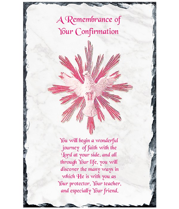 Confirmation Open Dove Pink Slate