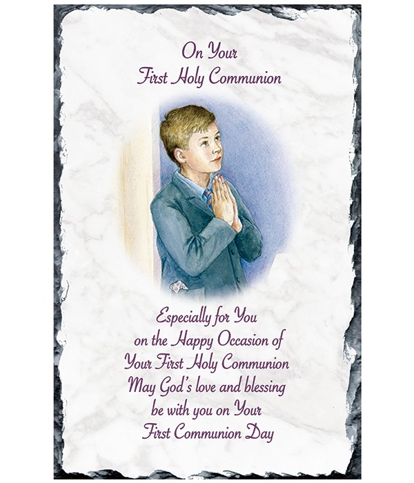 Communion Praying Boy Slate