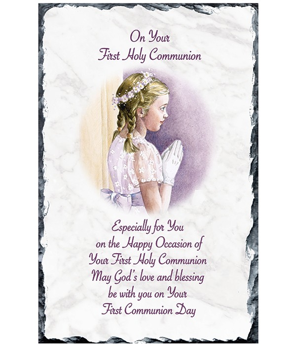 Communion Praying Girl Slate