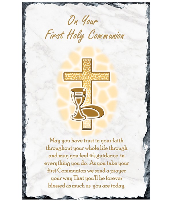 Communion Cross & Chalice Gold Slate