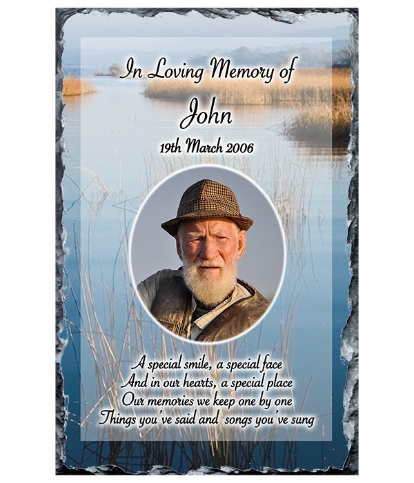 Lake and Photo Remembrance Slate