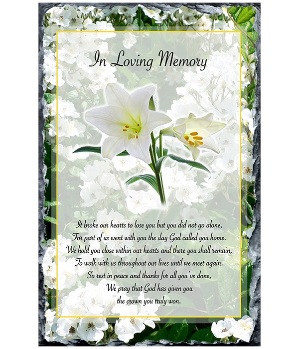 Remembrance Slate White Flowers