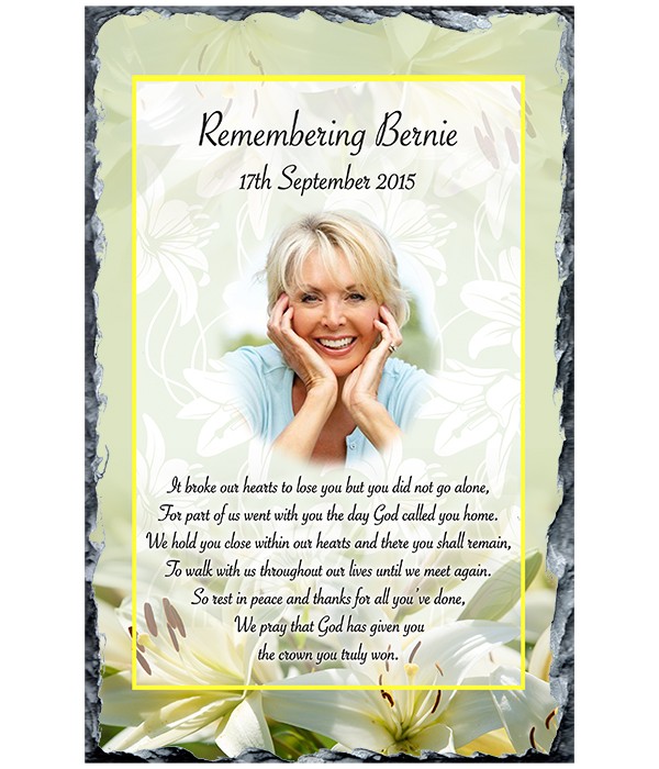 Remembrance Slate Lily & Photo