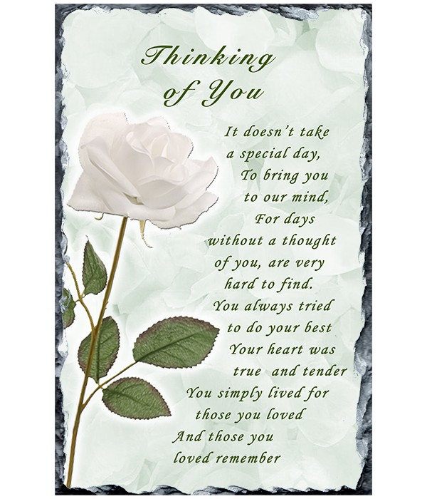 White Rose Remembrance Slate Single
