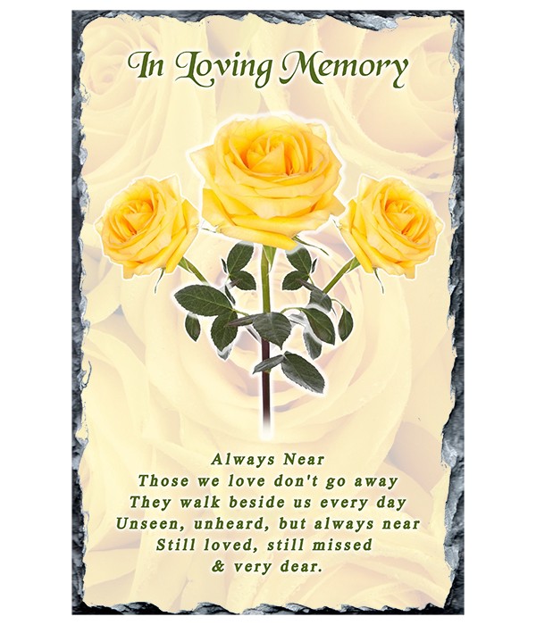 Yellow Roses Remembrance Slate