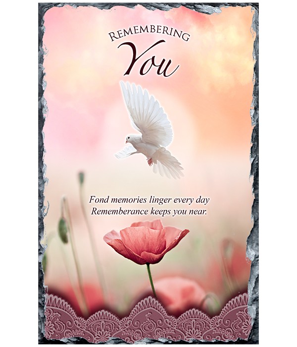 Remembrance Slate Dove & Poppy