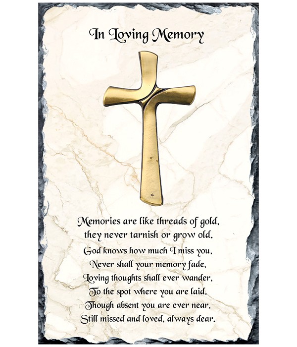 Remembrance Slate Gold Cross