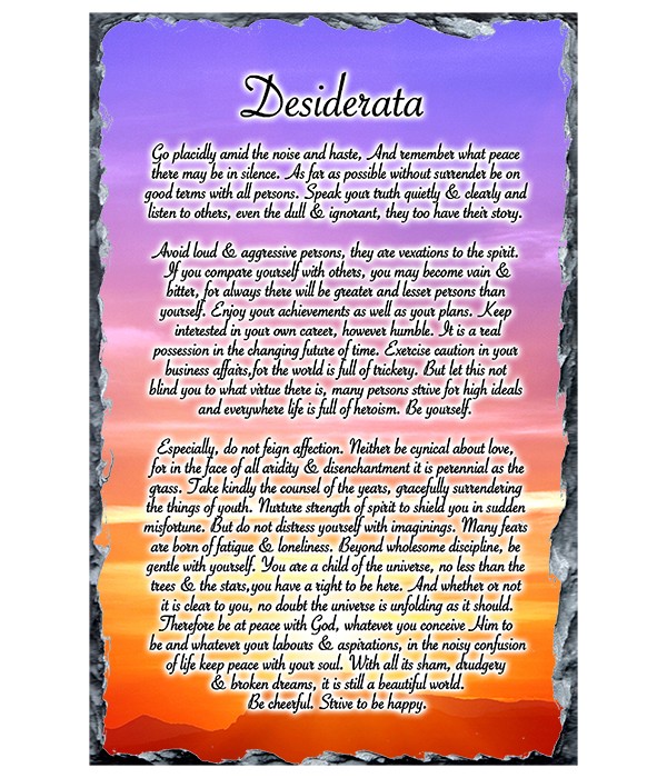 Remembrance Slate Desiderata